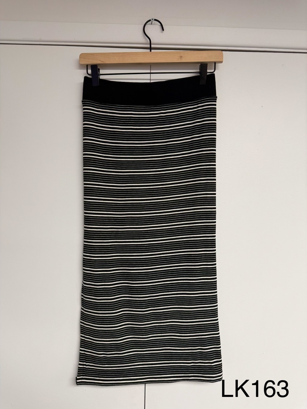 ATM Anthony Thomas Melillo Striped Micromodal Side Slit Midi Skirt XS $195